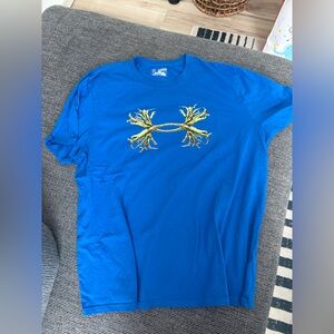 Under Armour Blue and Yellow Short Sleeve Tee XXL